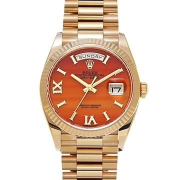 ロレックス デイデイト 36 128238 カーネリアン/ダイヤモンド メンズ 時計 【中古】【wristwatch】