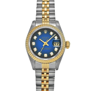 ロレックス デイトジャスト 69173G ブルー・グラデーション/ダイヤモンド レディース 時計 【中古】【wristwatch】