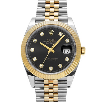 ロレックス デイトジャスト 126333G ブライトブラック/ダイヤモンド メンズ 時計 【中古】【wristwatch】