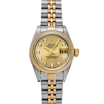 ロレックス デイトジャスト 69173G シャンパン/ダイヤモンド レディース 時計 【中古】【wristwatch】