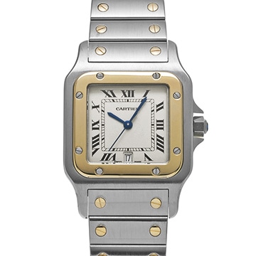 カルティエ サントス ガルベ LM W20011C4 アイボリー メンズ 時計 【中古】【wristwatch】