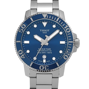 ティソ シースター1000 パワーマティック80 T120.407.11.041.03 ブルー メンズ 時計 【中古】【wristwatch】