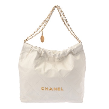 シャネル マトラッセ CHANEL 22 ハンドバッグ ホワイト AS3261 シャイニーカーフスキン レディース バッグ 【中古】【bag】