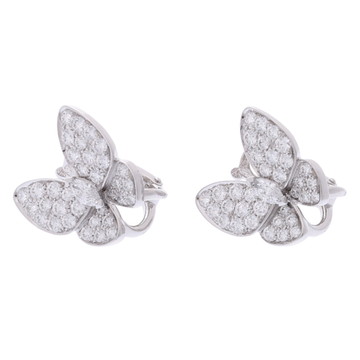 ヴァン クリーフ&アーペル ドゥパピヨン ピアス シルバー VCARB82900 K18ホワイトゴールド WG レディース ジュエリー 【中古】【jewelry】