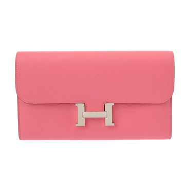 エルメス コンスタンス ロングウォレット ローズアザレ エバーカラー レディース 財布 【中古】【purse】