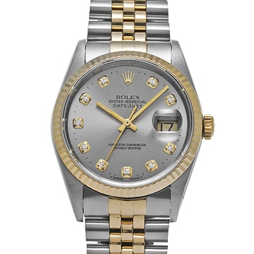 ロレックス デイトジャスト 16233G グレー/ダイヤモンド メンズ 時計 【中古】【wristwatch】