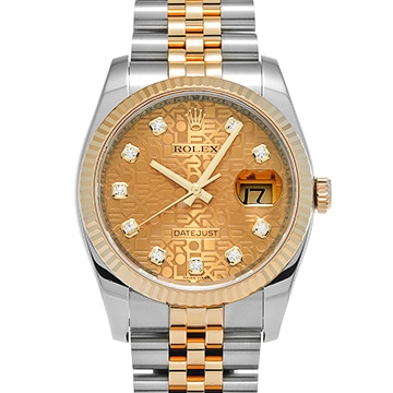 ロレックス デイトジャスト 116233G シャンパンコンピュータ/ダイヤモンド メンズ 時計 【中古】【wristwatch】