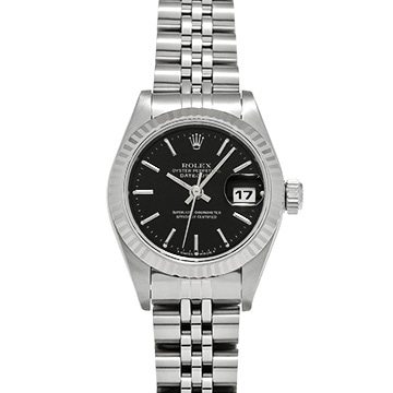 ロレックス デイトジャスト 69174 ブラック レディース 時計 【中古】【wristwatch】