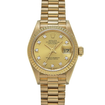 ロレックス デイトジャスト 69178G シャンパン/ダイヤモンド レディース 時計 【中古】【wristwatch】