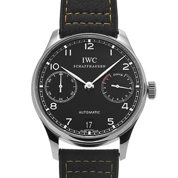 IWC ポルトギーゼ オートマティック 7デイズ IW500109 ブラック メンズ 時計 【中古】【wristwatch】