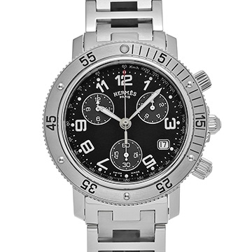 エルメス クリッパー ダイバー クロノグラフ CL2.910 ブラック メンズ 時計 【中古】【wristwatch】