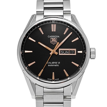 タグ ホイヤー カレラ キャリバー5 デイデイト WAR201C.BA0723 ブラック メンズ 時計 【中古】【wristwatch】