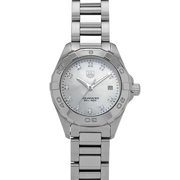 タグ ホイヤー アクアレーサー クォーツ WAY1413.BA0920 ホワイトシェル/ダイヤモンド レディース 時計 【中古】【wristwatch】