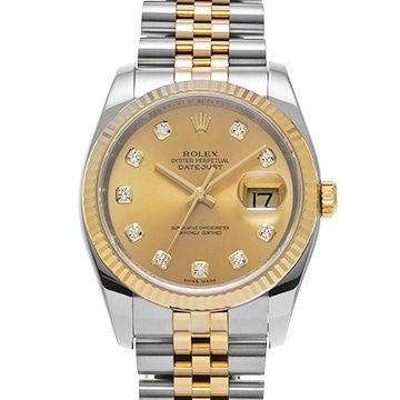 ロレックス デイトジャスト 116233G シャンパン/ダイヤモンド メンズ 時計 【中古】【wristwatch】