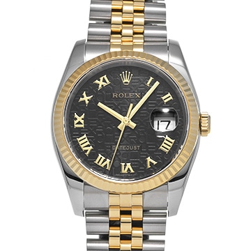 ロレックス デイトジャスト 116233 ブラックコンピュータ メンズ 時計 【中古】【wristwatch】