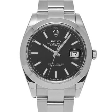 ロレックス デイトジャスト 41 126300 ブライトブラック メンズ 時計 【中古】【wristwatch】