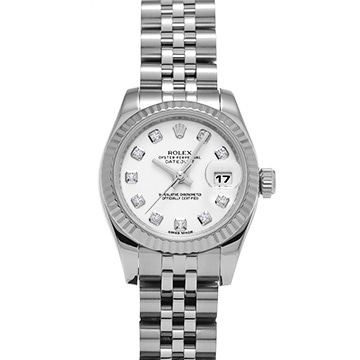 ロレックス デイトジャスト 179174G ホワイト/ダイヤモンド レディース 時計 【中古】【wristwatch】