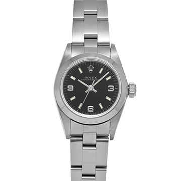 ロレックス オイスターパーペチュアル 67180 ブラック レディース 時計 【中古】【wristwatch】