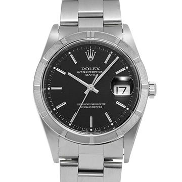ロレックス オイスターパーペチュアル デイト 15210 ブラック メンズ 時計 【中古】【wristwatch】