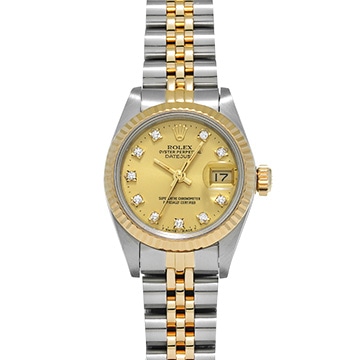 ロレックス デイトジャスト 69173G シャンパン/ダイヤモンド レディース 時計 【中古】【wristwatch】