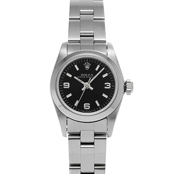 ロレックス オイスターパーペチュアル 67180 ブラック レディース 時計 【中古】【wristwatch】
