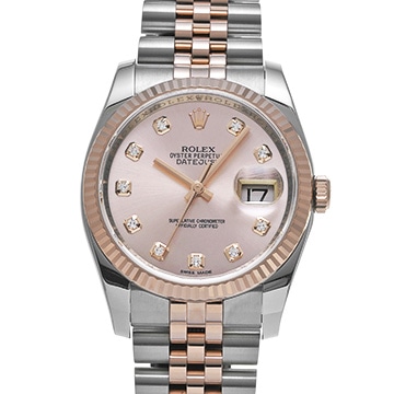ロレックス デイトジャスト 36 116231G ピンク/ダイヤモンド メンズ 時計 【中古】【wristwatch】