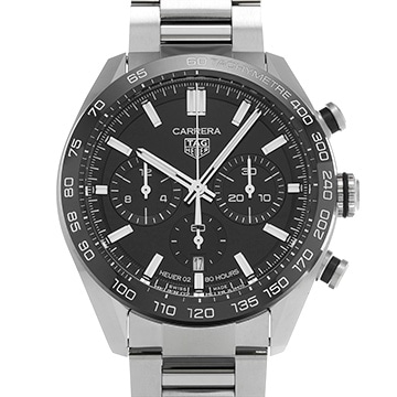 タグ ホイヤー カレラ キャリバーホイヤー02 スポーツ クロノグラフ CBN2A1B.BA0643 ブラック メンズ 時計 【中古】【wristwatch】