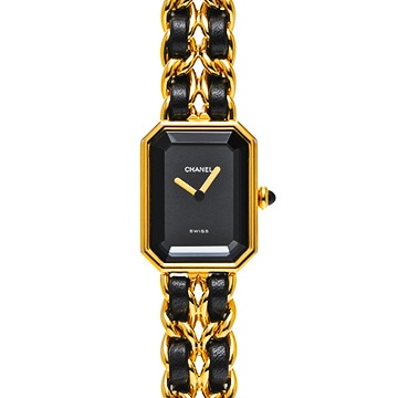 シャネル プルミエール M H0001 ブラック レディース 時計 【中古】【wristwatch】