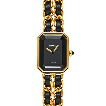シャネル プルミエール M H0001 ブラック レディース 時計 【中古】【wristwatch】