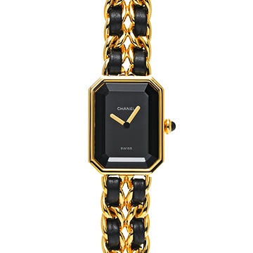 シャネル プルミエール M H0001 ブラック レディース 時計 【中古】【wristwatch】