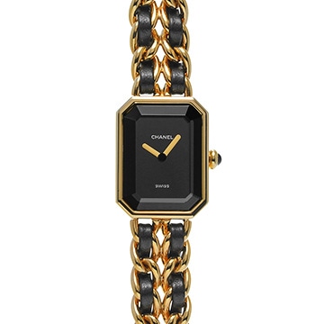 シャネル プルミエール L H0001 ブラック レディース 時計 【中古】【wristwatch】