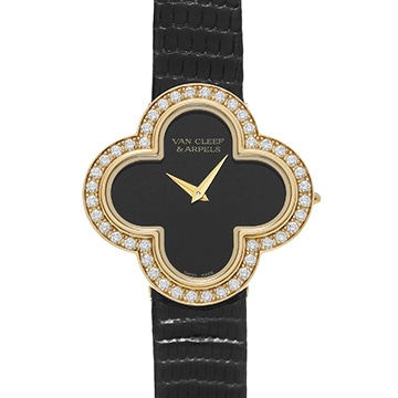 ヴァン クリーフ&アーペル アルハンブラ ミディアム VCARN5HZ00 ブラック レディース 時計 【中古】【wristwatch】