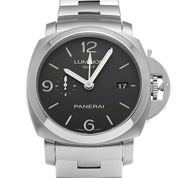 パネライ ルミノール 1950 3デイズ GMT オートマティック アッチャイオ PAM00329 ブラック メンズ 時計 【中古】【wristwatch】