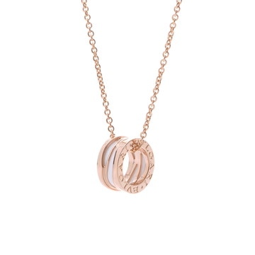 ブルガリ B.ZERO1デザインレジェンドネックレス ゴールド K18ピンクゴールド PG/ホワイトセラミック レディース ジュエリー 【中古】【jewelry】