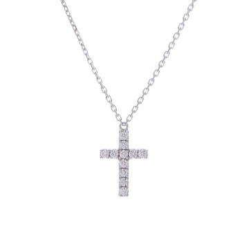 カルティエ シンボルクロス ネックレス シルバー K18ホワイトゴールド WG レディース ジュエリー 【中古】【jewelry】
