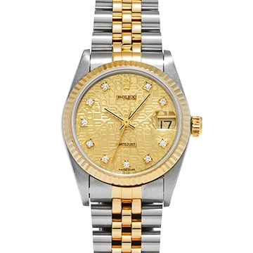 ロレックス デイトジャスト 68273G シャンパン/ダイヤモンド ユニセックス 時計 【中古】【wristwatch】