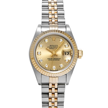 ロレックス デイトジャスト 69173G シャンパン/ダイヤモンド レディース 時計 【中古】【wristwatch】