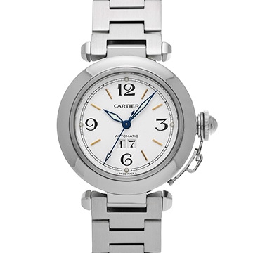 カルティエ パシャC ビッグデイト W31044M7 ホワイト ユニセックス 時計 【中古】【wristwatch】