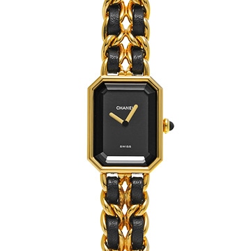 シャネル プルミエール L H0001 ブラック レディース 時計 【中古】【wristwatch】