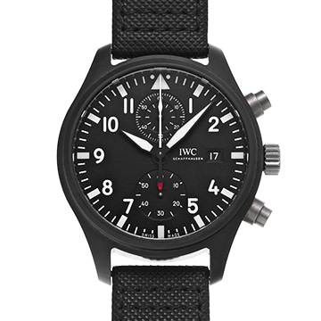 IWC パイロットウォッチ クロノグラフ TOP GUN IW389001 ブラック メンズ 時計 【中古】【wristwatch】