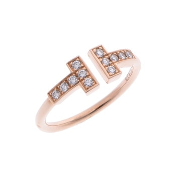 ティファニー Tワイヤーリング ゴールド K18ピンクゴールド PG レディース ジュエリー 【中古】【jewelry】