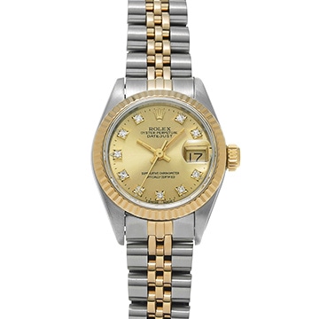 ロレックス デイトジャスト 69173G シャンパン/ダイヤモンド レディース 時計 【中古】【wristwatch】
