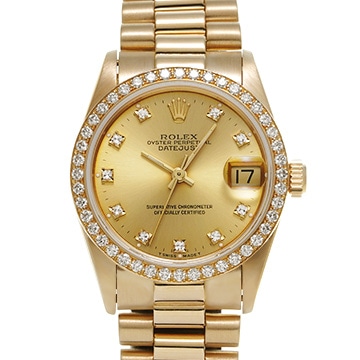 ロレックス デイトジャスト 68288G シャンパン/ダイヤモンド ユニセックス 時計 【中古】【wristwatch】