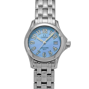オメガ シーマスター120 2581.88 ブルーシェル レディース 時計 【中古】【wristwatch】