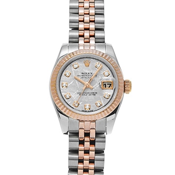 ロレックス デイトジャスト 179171G メテオライト/ダイヤモンド レディース 時計 【中古】【wristwatch】