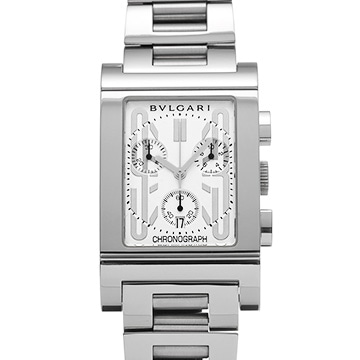 ブルガリ レッタンゴロ クロノグラフ RTC49S ホワイト メンズ 時計 【中古】【wristwatch】