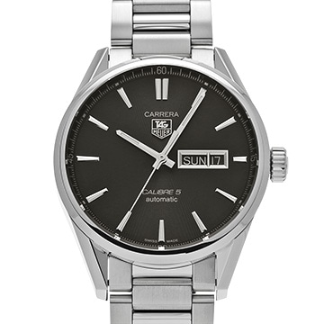 タグ ホイヤー カレラ キャリバー5 デイデイト WAR201A.BA0723 ブラック メンズ 時計 【中古】【wristwatch】