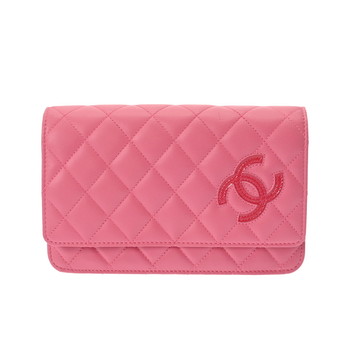 シャネル シンプリーCC チェーンウォレット ピンク ラムスキン レディース バッグ 【中古】【bag】