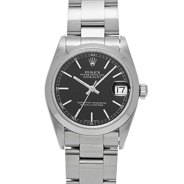 ロレックス デイトジャスト 31 68240 ブラック ユニセックス 時計 【中古】【wristwatch】