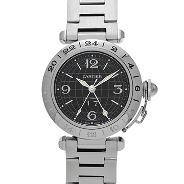 カルティエ パシャC メリディアン GMT W31049M7 ブラック メンズ 時計 【中古】【wristwatch】